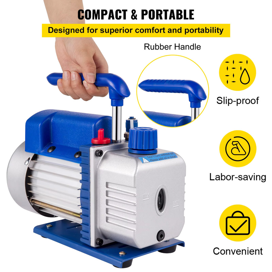 SucceBuy einstufige Vakuumpumpe 3CFM 1/4HP in Blau für Klimaanlagen und HVAC-Wartung - Bild 5