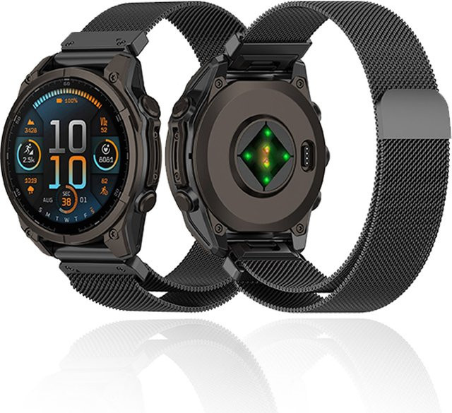 Garmin Uhrenarmband Milanaise, Edelstahl, Schwarz, Unisex - Bild 1