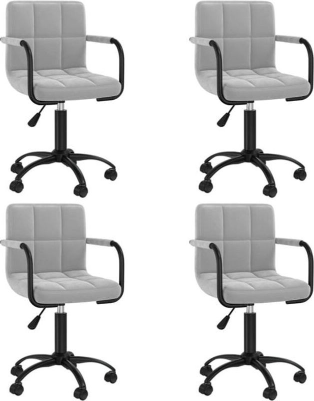Vidaxl Esszimmerstühle 4er Set Modern Drehbar in Grau und Schwarz - Bild 1