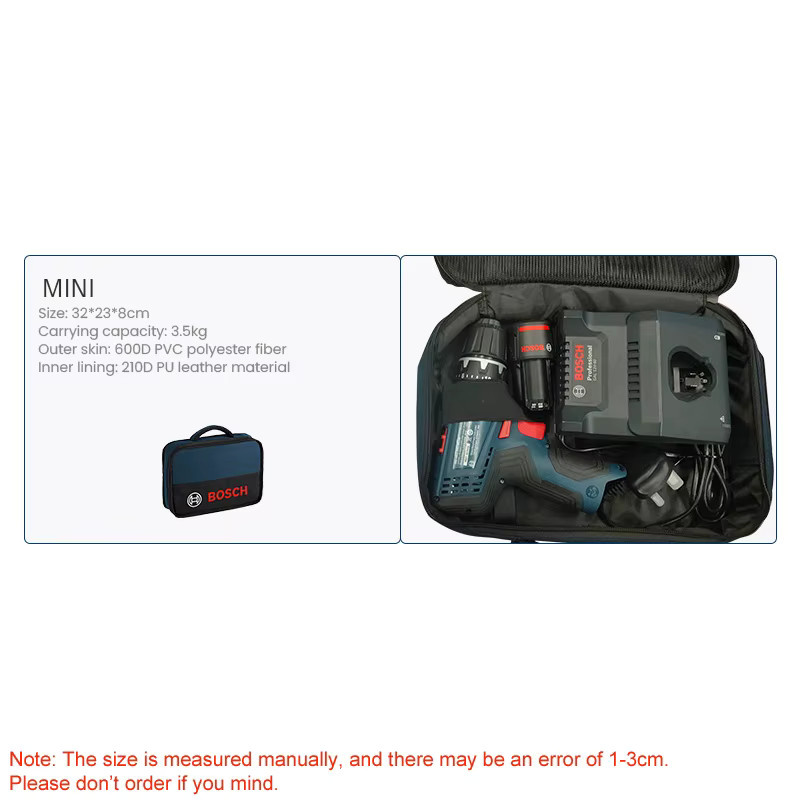 Bosch T-Bag Mini/S Canvas-Werkzeugtasche wasserdicht und verschleißfest B/T/H: 32,0 x 23,0 x 8,0 cm - Bild 2