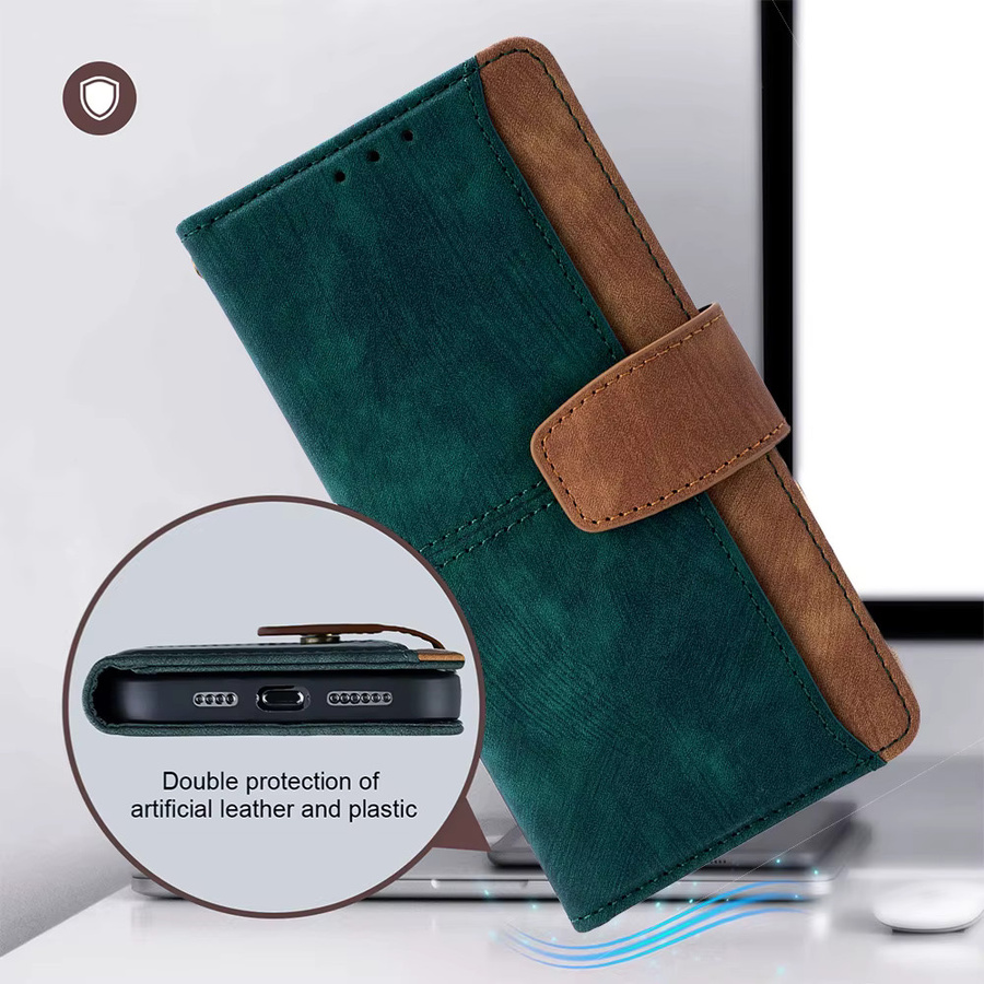 Vivo Handyhülle aus PU-Leder mit Metall-Schnallen und Flip-Wallet in Braun - Bild 4