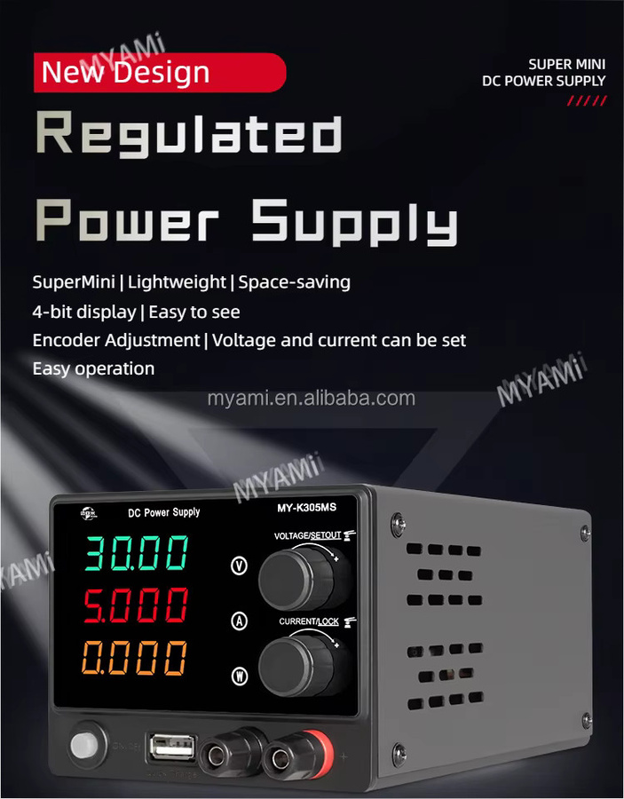 Myami Einstellbares Labornetzteil 300 W mit 30 V und 5 A für Industrie, Schule und Reparatur - Bild 2