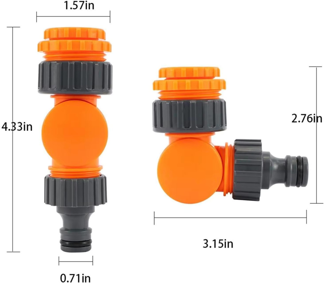 Garten Schlauch Anschluss Adapter für 1/2 Zoll Schlauch in Orange aus Kunststoff mit Click-Lock Schnellverbindung zur Bewässerung - Bild 5