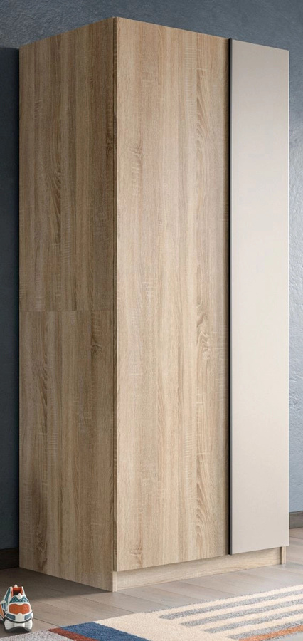 Kleiderschrank Girona 2-türig in Eiche und Kaschmir, B/H: 80 x 183 cm - Bild 1