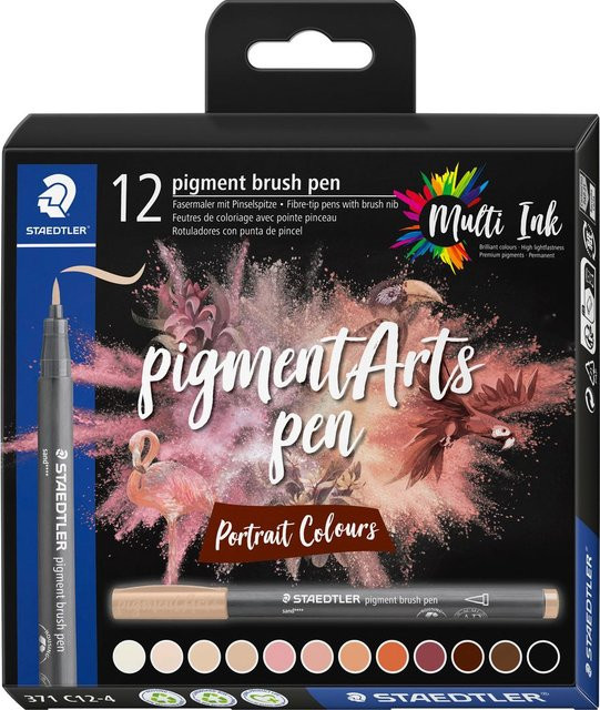 STAEDTLER Pigment Brush Pen Set Portrait Colours, 12er-Set in Multicolour - Bild 1