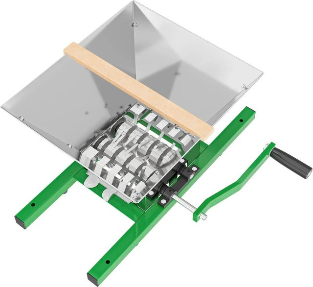 Wiltec Obstmühle mit Trichter aus Aluminium und Edelstahl in Grün, 7 l Füllmenge - Bild 1