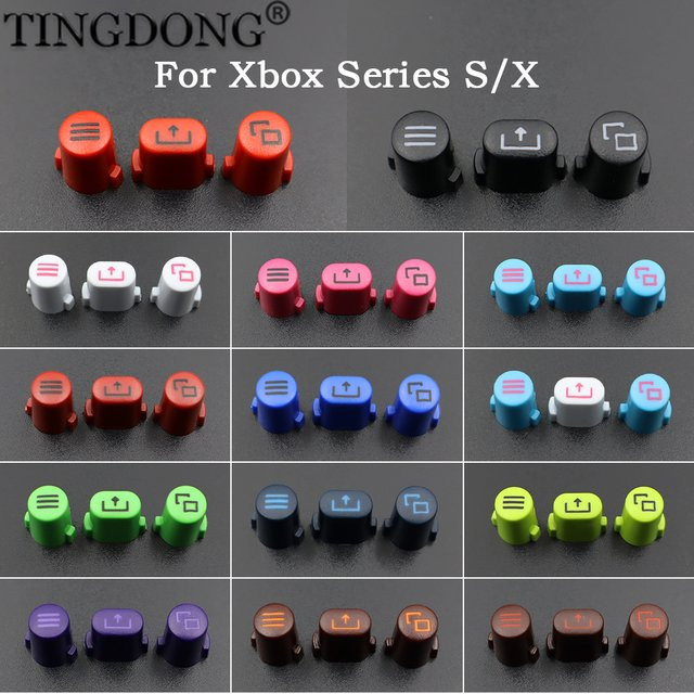 TingDong Ersatz-Button-Set für Xbox Series S X in Rot mit Logo, Home, Start, Return und Back Tasten - Bild 1