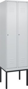 C+P Spind Classic PLUS Garderobenschrank aus Stahl mit 2 Abteilen, Farbe Grau/Schwarz, H x B x T: 212 x 60 x 50 cm - Bild 1