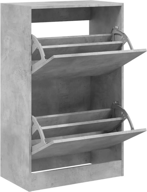 vidaXL Schuhschrank Betongrau aus Holzwerkstoff mit Klappfächern, B/T/H: 60 x 34 x 96,5 cm - Bild 1