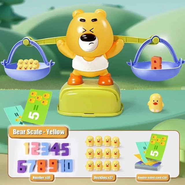 Activating Toys Bärenwaage, Pädagogisches Zähl-Mathematikspielzeug, gelb - Bild 1
