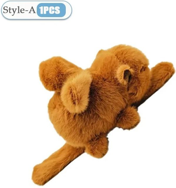 Yiran toy Capybara Tier Klatsch Schnapp Wickel Armband, Plüsch Stofftier, Braun - Bild 1