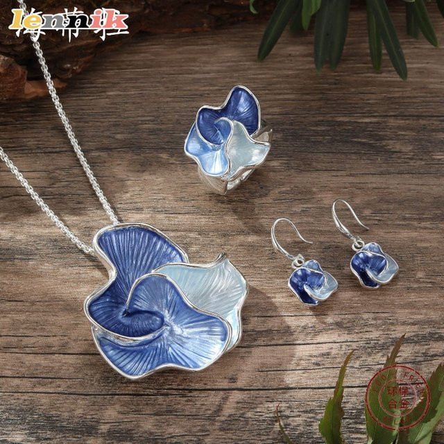 LENNIK Schmuckset, Ohrringe und Ringenanhänger, Bunt, Silber, Damen - Bild 1