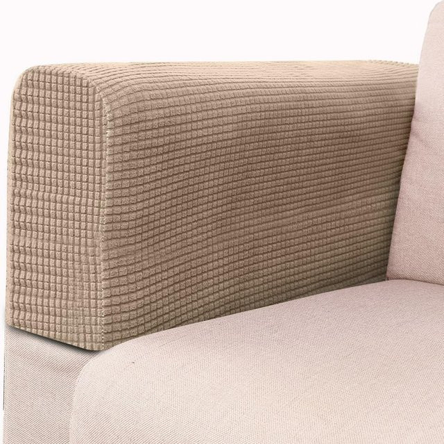 FebEr Armlehnenhandschuhe für Sofas, 2er-Set, elastische Schutzhüllen, Farbe: Lichtkaffee/Beige - Bild 1