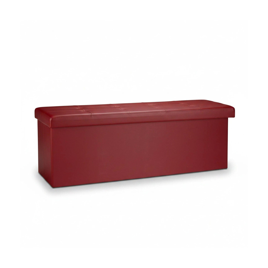 Relaxdays Sitzbank aus Kunstleder in Dunkelrot, faltbar, B/T/H: 114 x 38 x 38 cm - Bild 2
