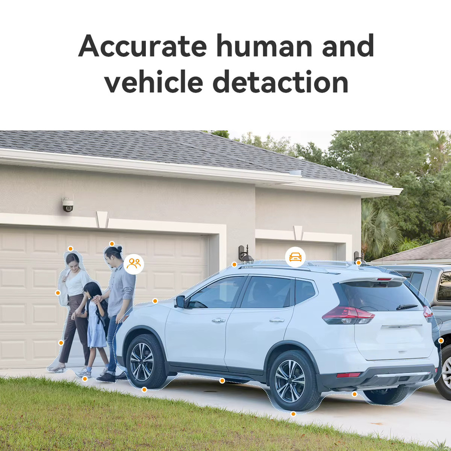 IMOU Cruiser 2C Outdoor WiFi Überwachungskamera mit 5MP 3K Auflösung, 360 Grad Sicht, AI Mensch- und Fahrzeugerkennung, Nachtsicht und Zwei-Wege-Audio in Weiß - Bild 3