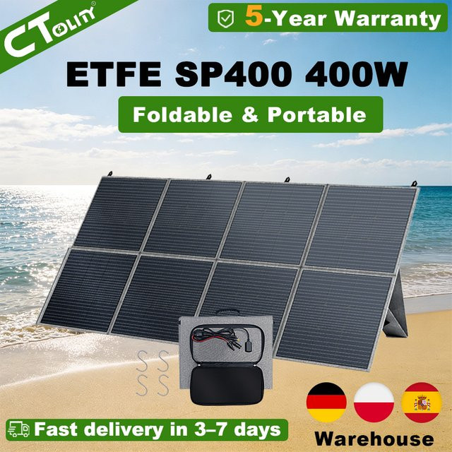 CTOLITY 400W ETFE Solarpanel SP400 faltbares tragbares Solarladegerät mit 23% Wirkungsgrad für Solargeneratoren, Camping und Wohnmobile - Bild 1