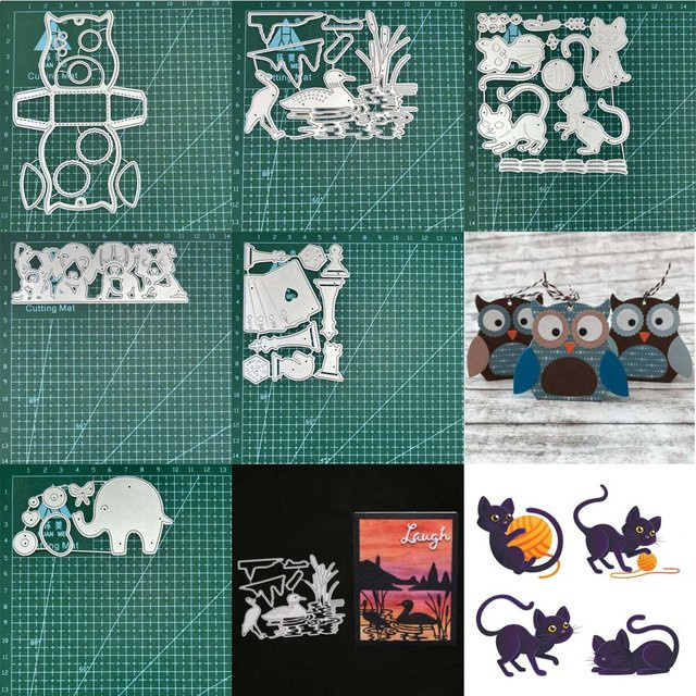 Metall-Schablonen Set mit Tier-Motiven für Handwerk und Papiergestaltung - Bild 1