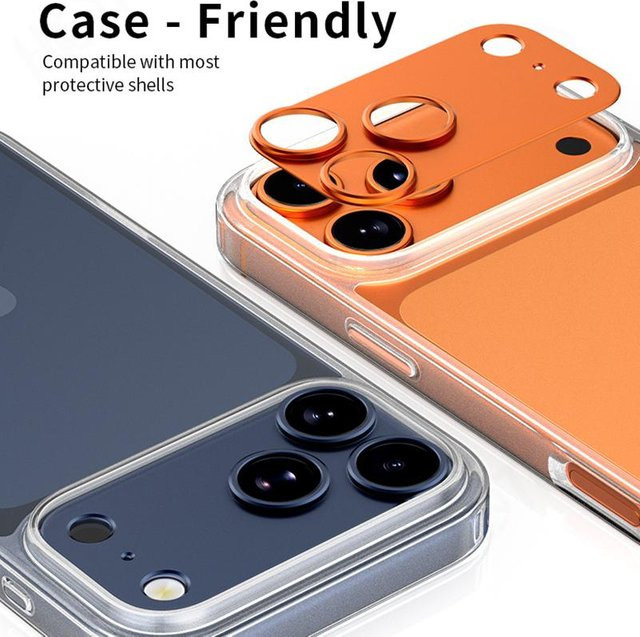 Titanlegierung Hohlkamera-Objektivschutz für iPhone 17 Pro und iPhone 17 Pro Max in Blau und Orange - Bild 1