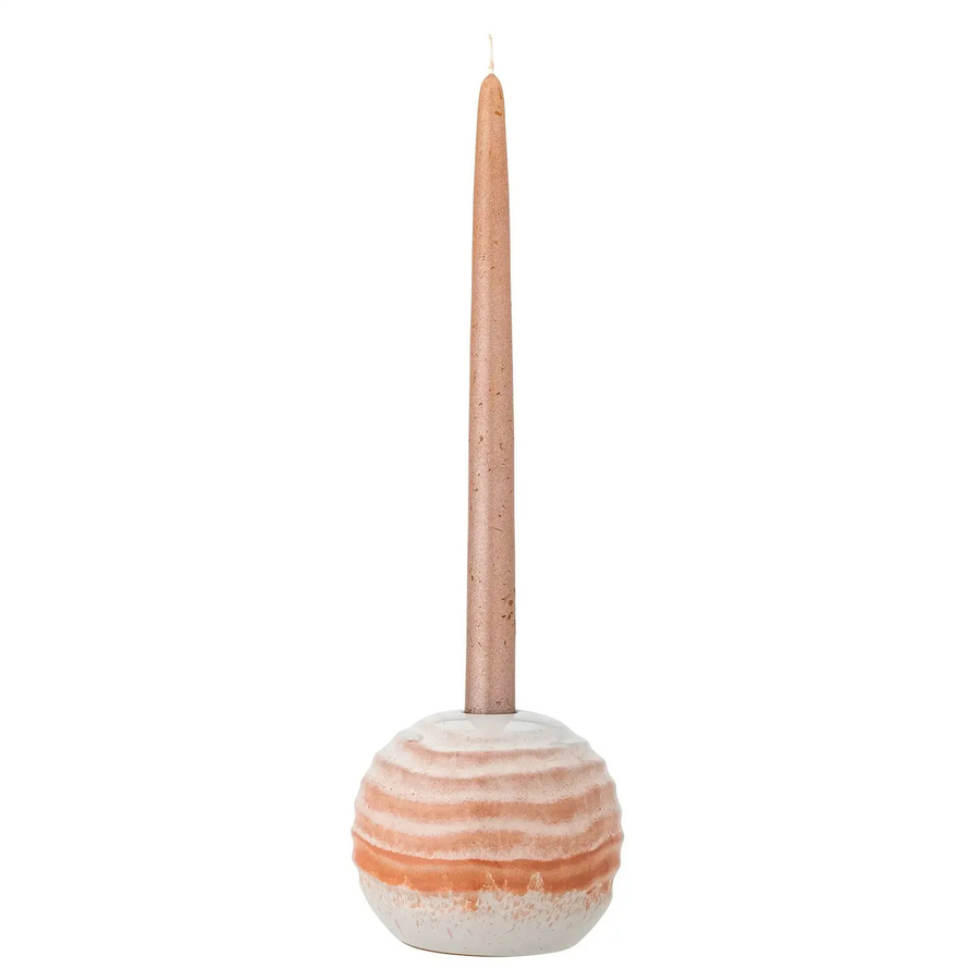Bloomingville Kerzenhalter Paula aus Keramik in Orange, rund, Höhe: 10 cm - Bild 1