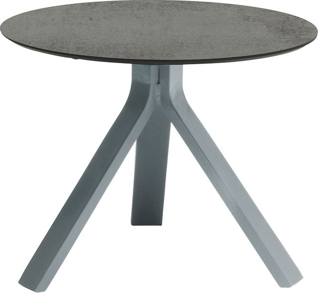 Stern Beistelltisch Freddie aus Aluminium in Graphit mit Zement-Optik, Durchmesser: 55 cm - Bild 1