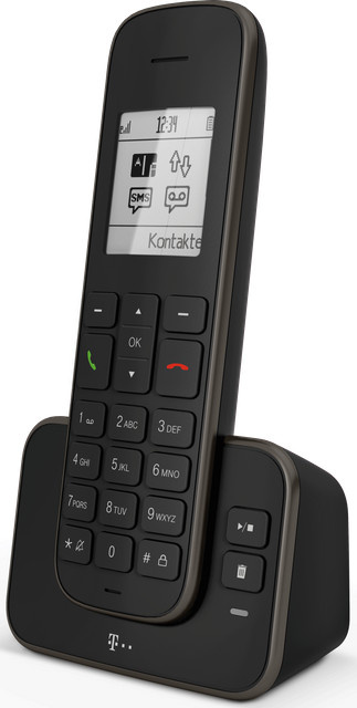 Deutsche Telekom Sinus A 207 Schnurlostelefon mit Anrufbeantworter, Rufnummernanzeige und Freisprecheinrichtung in Schwarz - Bild 1