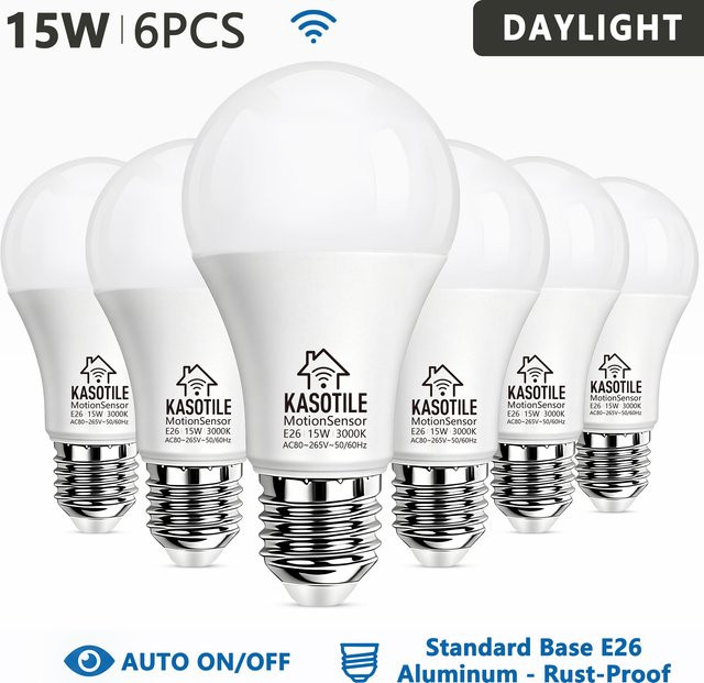 Kasotile 6er Set LED Deckenleuchten mit PIR-Bewegungssensor in Weiß mit Kaltweiß - Bild 1