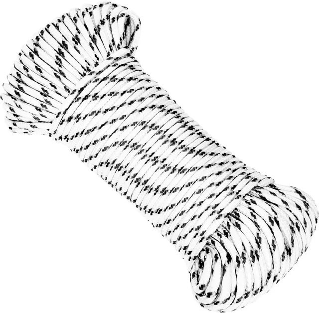 vidaXL Bootsseil aus Polyester, geflochten, Weiß, Durchmesser: 4 mm, Länge: 250 m - Bild 1