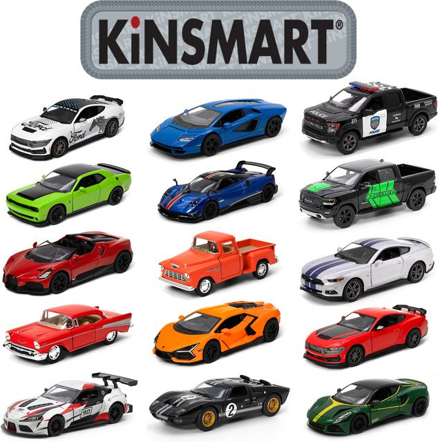 KiNSMART Metallspielzeugautomodell 1:36 Ford Mustang Porsche 911 Dodge Bugatti Chiron BMW Pickup Truck GT Sport Race - Bild 1