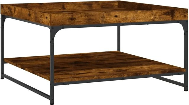 vidaXL Couchtisch aus Holzwerkstoff und Eisen in Räuchereiche, B/T/H: 80 x 80 x 45 cm - Bild 1