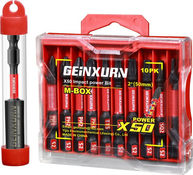 Geinxurn Schlagschrauber-Bits-Set aus S2-Stahl mit magnetischen Multi-Power-Bits und Aufbewahrungsbox M-Box - Bild 1
