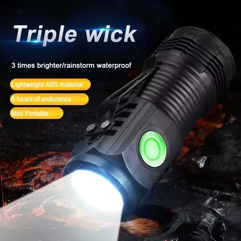 Heinast Mini COB LED Taschenlampe wiederaufladbar in Schwarz mit Clip und Magnet für Camping und Wandern - Bild 2