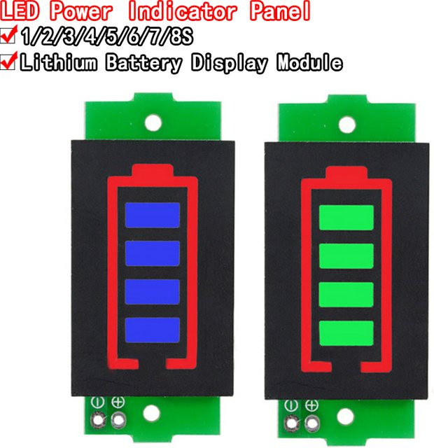 Si Tai&SH Lithium-Batterie Kapazität Anzeige Modul mit blauem und grünem Display für 3,7 V Li-Ion Akkus - Bild 1