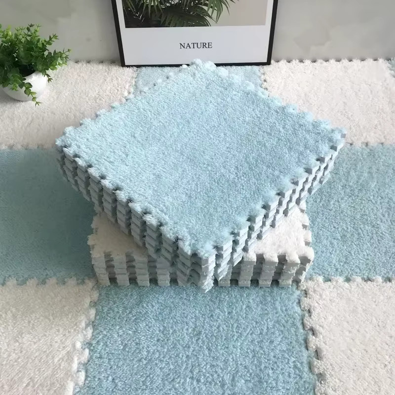 Baby Spielmatte aus Schaumstoff als Puzzle-Bodenmatte für Kinder, Blau, B/T: 30 x 30 cm - Bild 1