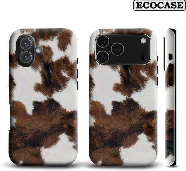 Vintage Rindsleder Handyhülle mit Strukturmuster für Apple iPhone 17 16 15 14 13 Pro Max Plus in Multicolour - Bild 1