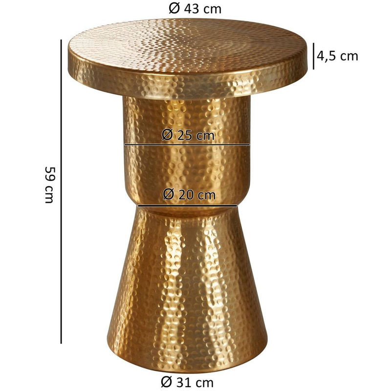 Wohnling Beistelltisch Gold Rund aus Metall B/T/H: 43 x 43 x 59 cm - Bild 3
