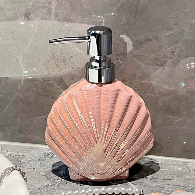 Houspace Keramik-Lotionsflasche mit Pumpe in Rosa und Weiß - Bild 1