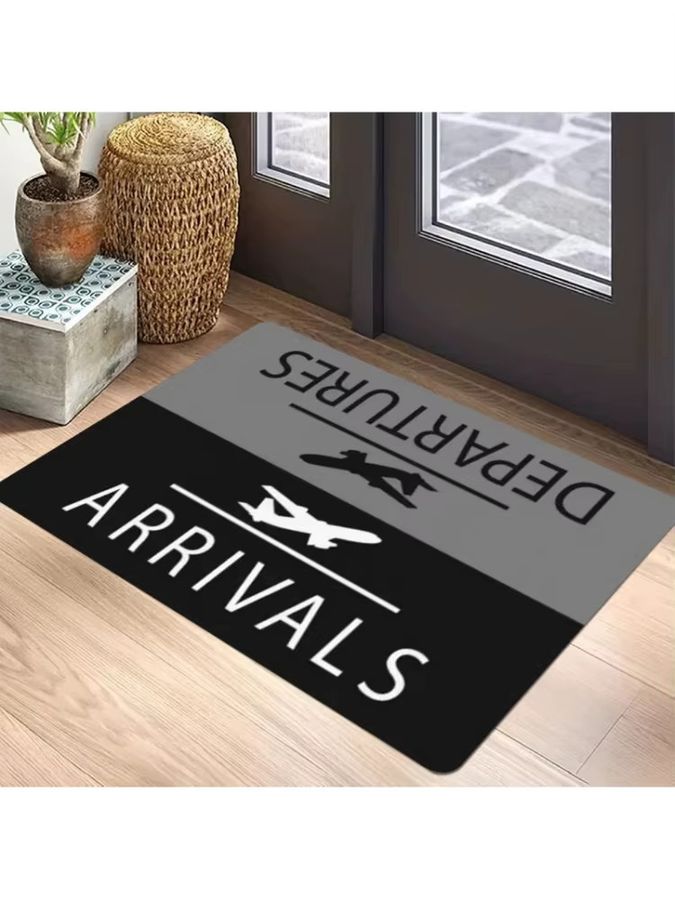 VIKAMA Teppich im Luftfahrt-Stil mit Abflug- und Ankunftsschildern, rutschfeste Matte für Schlafzimmer, Wohnzimmer und Kinderzimmer - Bild 2