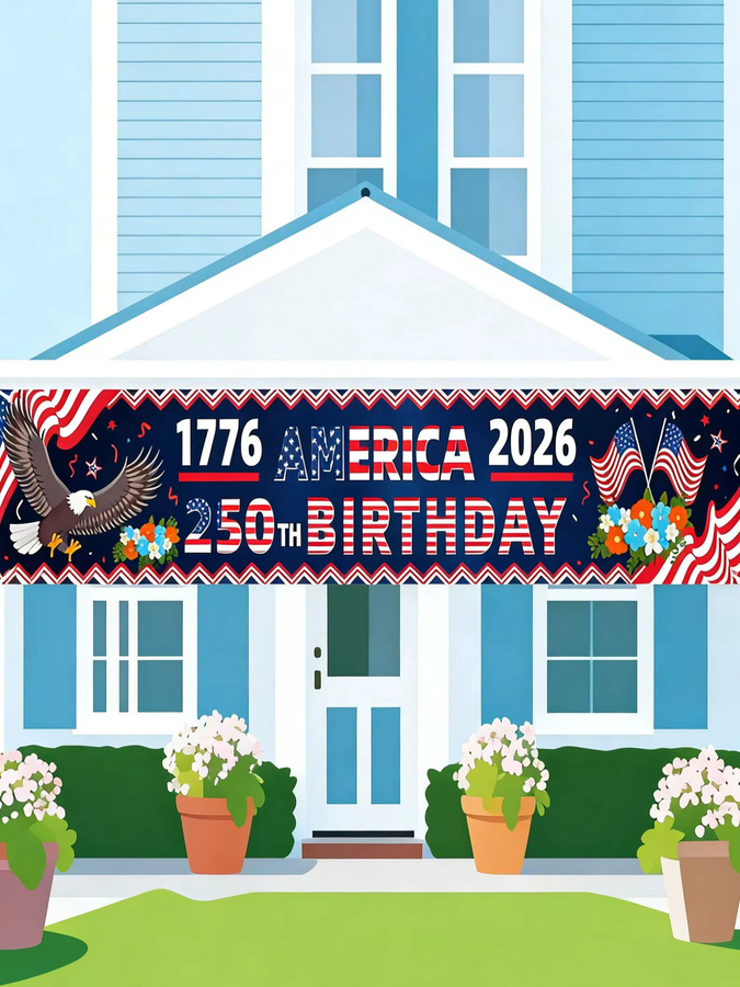 OURFETE America 250 Years Yard Sign Patriotisches Dekorationsbanner für den 4. Juli und Unabhängigkeitstag, Mehrfarbig, Rechteckig - Bild 6