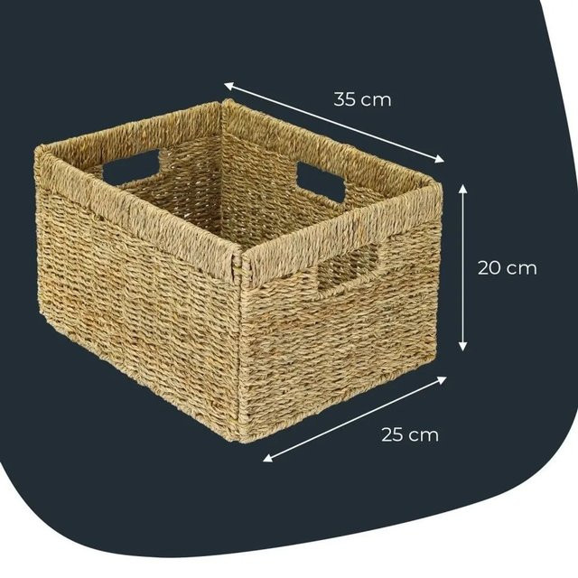 HMF Aufbewahrungskorb Billy aus Seegras mit Metallrahmen, beige, B/T/H: 35 x 25 x 20 cm - Bild 1