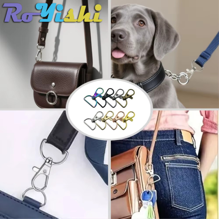 RoYishi Metall-Karabinerverschlüsse für Lanyard und Schlüsselanhänger, 10 Stück/Packung, drehbar, 20 mm und 25 mm - Bild 3