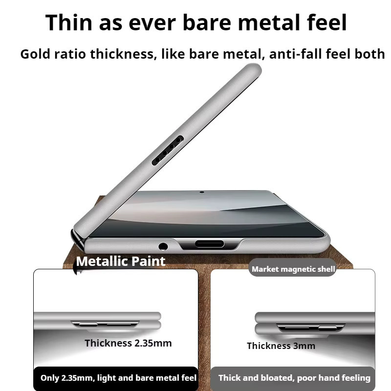 MagSafe kompatible Samsung Galaxy Z Fold Hülle mit ultradünner matter Metallic-Lackierung in Silber für Galaxy Z Fold 8 Ultra, 7, 6, 5 und 4 - Bild 4