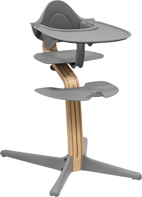 Stokke Nomi Bundle Hochstuhl Eiche inkl. Babyset und Tray in Grau - Bild 1