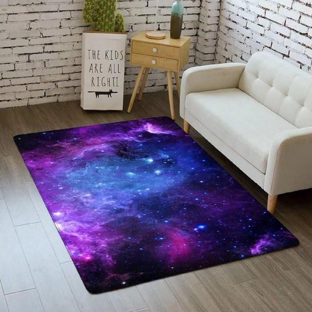 Wucifang Jewelry 3D Galaxie Bereichsteppich mit Weltraum-Design, rutschfest und waschbar, B/T: 120 x 160 cm - Bild 1