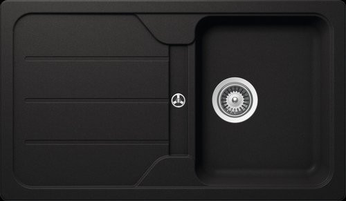 Schock Küchenspüle Formhaus D-100 Nero aus Granit-Komposit in Schwarz, B/T: 86 x 50 cm - Bild 1