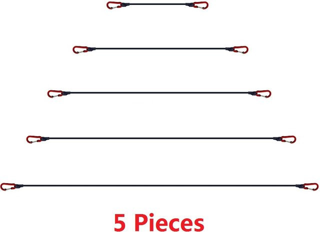 5-teiliges Set Lotank elastische Stretch-Seile mit Haken, 8 mm Bungee-Seile für Gepäck, Auto und Dachträger - Bild 1
