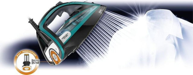 Tefal Ultimate Pure FV9844 Dampfbügeleisen mit Anti-Calc-Funktion in Schwarz, Blau und Grün mit 3200 W - Bild 2