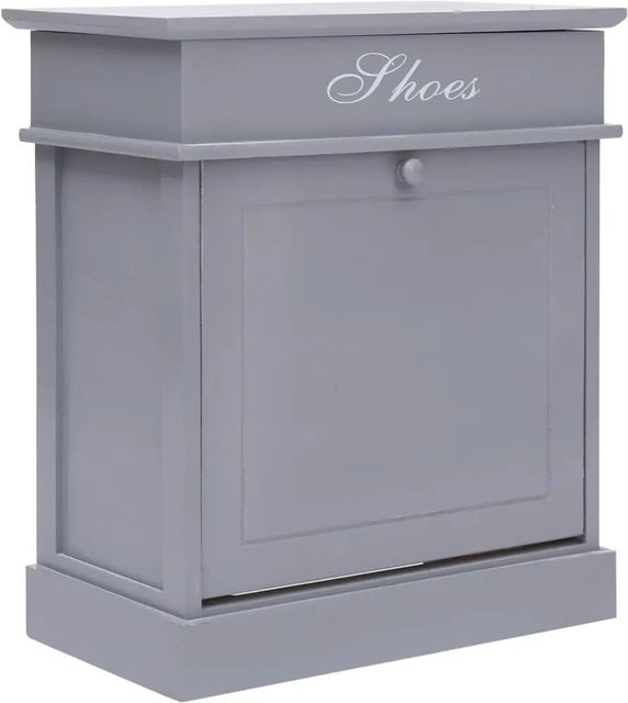 vidaXL Schuhschrank aus Paulownia-Holz in Grau, B/T/H: 50 x 28 x 58 cm - Bild 1