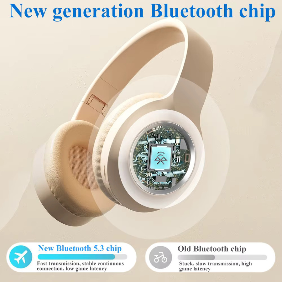 KEBIDU Bluetooth Gaming Headset mit RGB-Beleuchtung, faltbare Over-Ear Kopfhörer mit HiFi-Stereo und Rauschunterdrückung sowie TF-Kartenslot - Bild 2