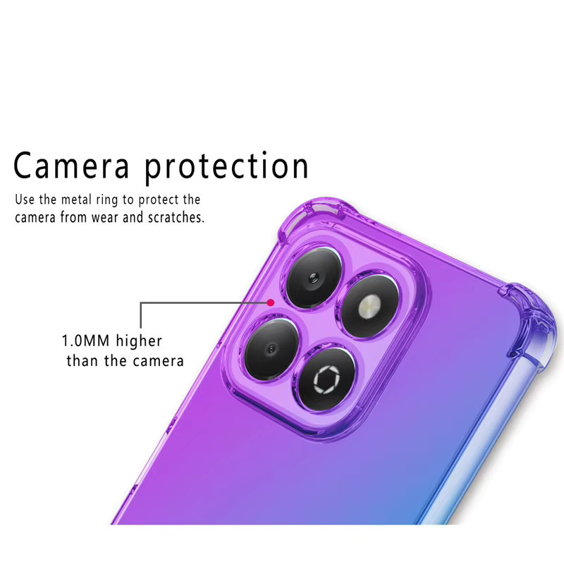 Vier-corns Stoßfeste Gradient TPU Schutzhülle für Honor 200 und Honor 200 Pro Lite in Transparent/Multicolor - Bild 3