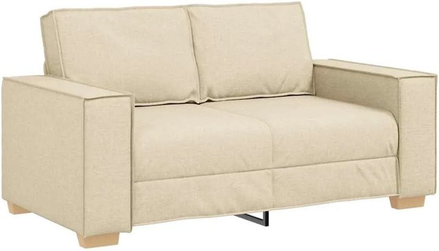 vidaXL 2-Sitzer Sofa in Beige, modernes Polstersofa aus Stoff mit Schaumstofffüllung, B/T/H: 160 x 78 x 84 cm - Bild 1